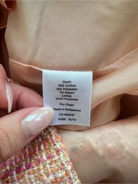 NWT Talbots Pink Multicolor Tweed Sheath Dress